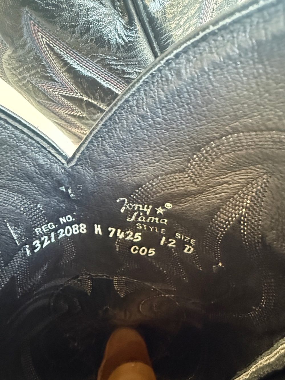 TONY LAMA COWBOY WESTERN BOOTS SIZE 12 D BLACK CHERRY PERFECT CONDITION - Picture 10 of 11